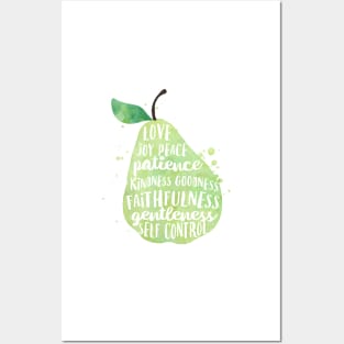 Fruit of the spirit watercolor pear Posters and Art